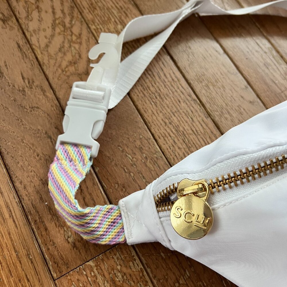 Stoney Clover Lane White Crossbody Belt Bag with Gold Zip - Picture 2 of 2